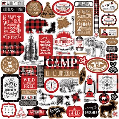 Echo Park Little Lumberjack Stickerbogen - Element Sticker